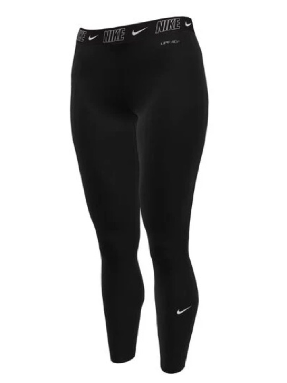Nike Women's Logo Tape Black Swim Leggings-Large